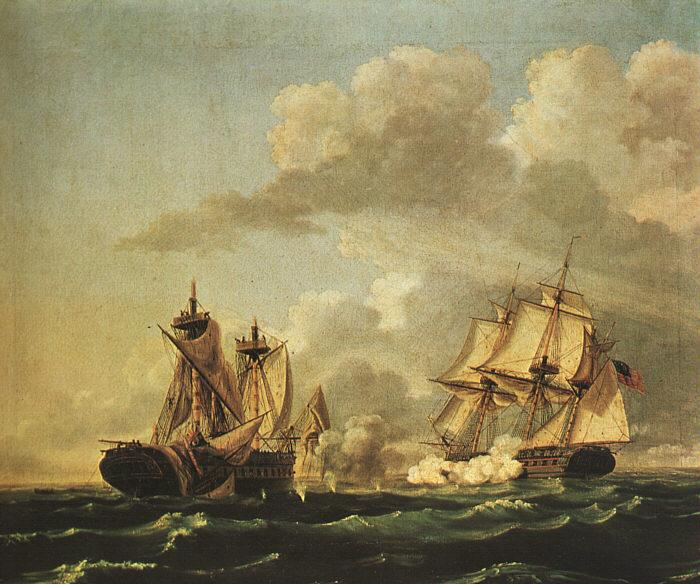 Birch, Thomas Naval Battle Between the United States and the Macedonian on Oct. 30, 1812, Germany oil painting art